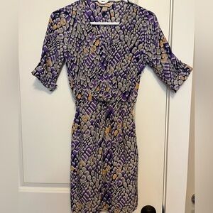 Presley Skye Purple, Grey, Orange Navy snake print Silk Dress size PXXS